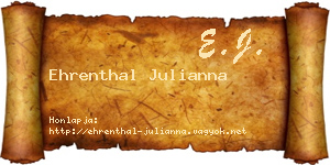 Ehrenthal Julianna névjegykártya